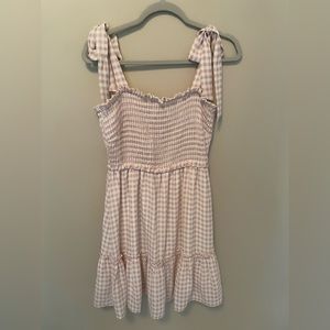 Altard state chiffon tie strap mini dress - gingham